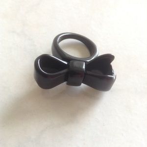 Cute Black Bow Ring